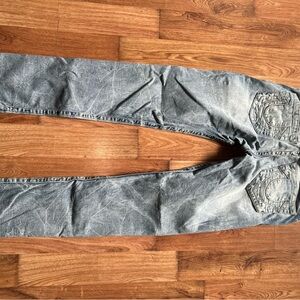 True Religion Women's Gray Straight Leg Jeans